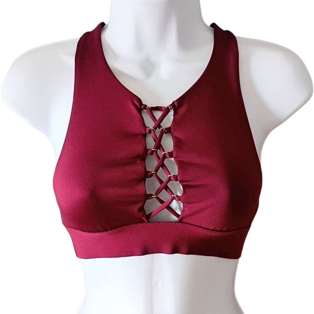 Victoria's Secret PINK Ultimate Lightly Lined Lace Up Sports Bra XS